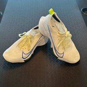 Nike Air Zoom Tempo NEXT% - Men’s 10.5 - Essentially New - Whit/Blue/Volt